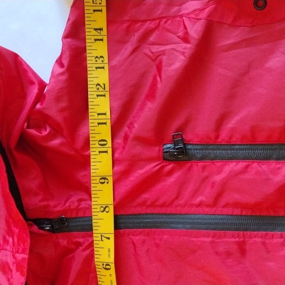 Southpole Windbreaker Men M Hoodie Red Black Zipped Pockets Colorblock Junior - Picture 4 of 7